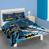 Batman Double Duvet Cover Set, Blue Reversible 2 Sided Bedding Quilt Cover with 2 Pillow Cases.