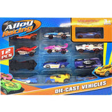 Alloy Racing Die Cast Vehicles 12 pcs