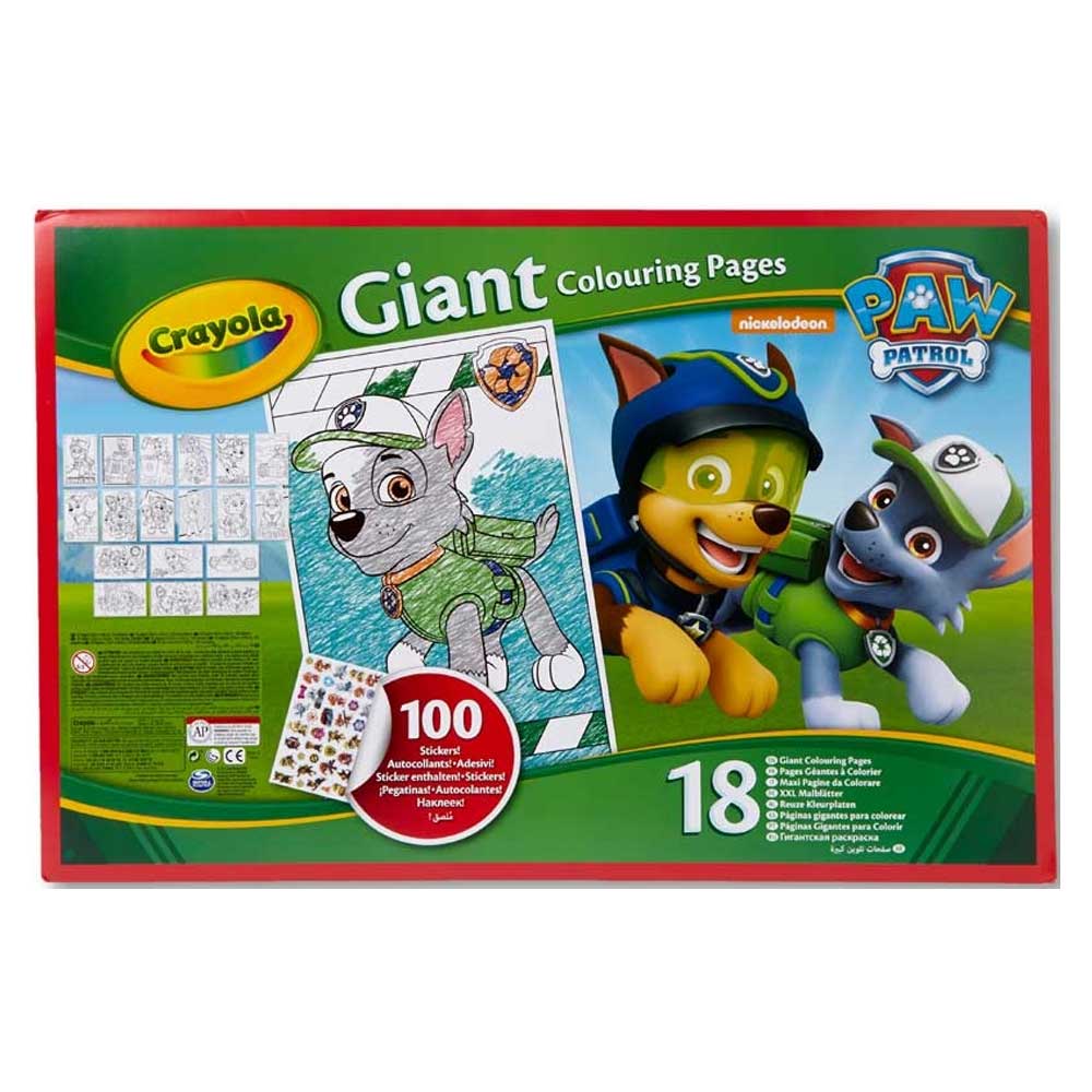 Crayola Paw Patrol Giant Colouring Pages With Stickers