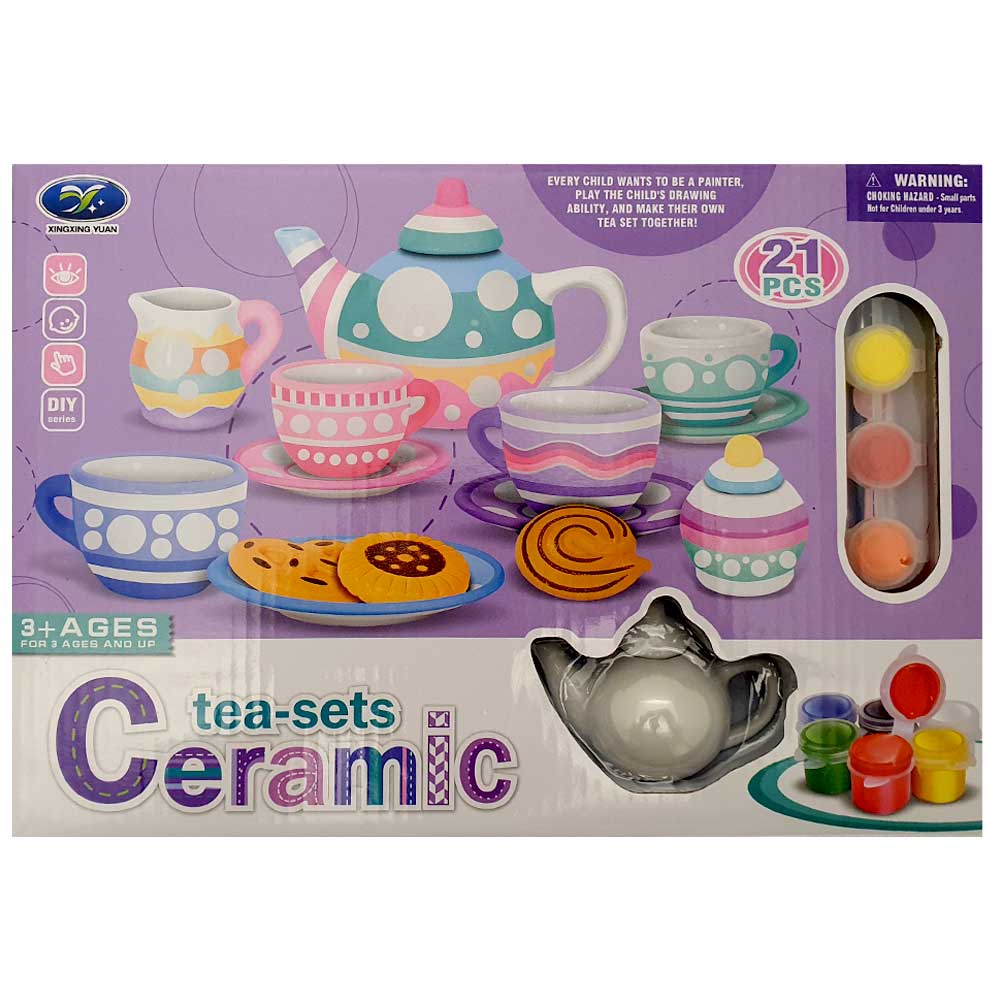 DIY Painting Ceramic Tea Set