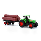 Farm Car Tractor With Loaded Tree Trunk Toy