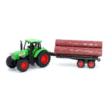 Farm Car Tractor With Loaded Tree Trunk Toy