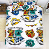 Harry Potter Single Duvet Cover Grid Design Reversible 2-Sided Bedding Quilt Cover Official With Pillow Case
