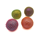Light Up Mesh Squeeze Balls with Glitter Assorted Colours