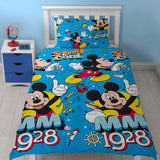 Mickey Mouse Home Sleepdown Quilted Bedding, Super Soft Cleanable Single Duvet Cover With 100% Polyester Microfiber Pillowcase