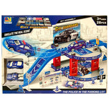 Police Parking Lot Track Play Set Car Truck Patrol Station Kids Educational Toy