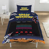 Space Invaders Single Printed Duvet Cover And Pillowcase Set Reversible Kids-  Bedtime Bedroom