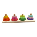 Wooden Stacking Shapes Stack and Sort Board