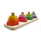 Wooden Stacking Shapes Stack and Sort Board