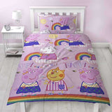 Peppa Pig Hooray Single Duvet Cover With Printed Pillowcase Set- Kids Bedding